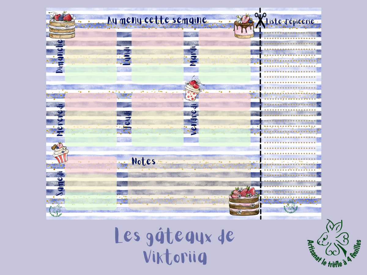 Planificateur de menus hebdomadaire