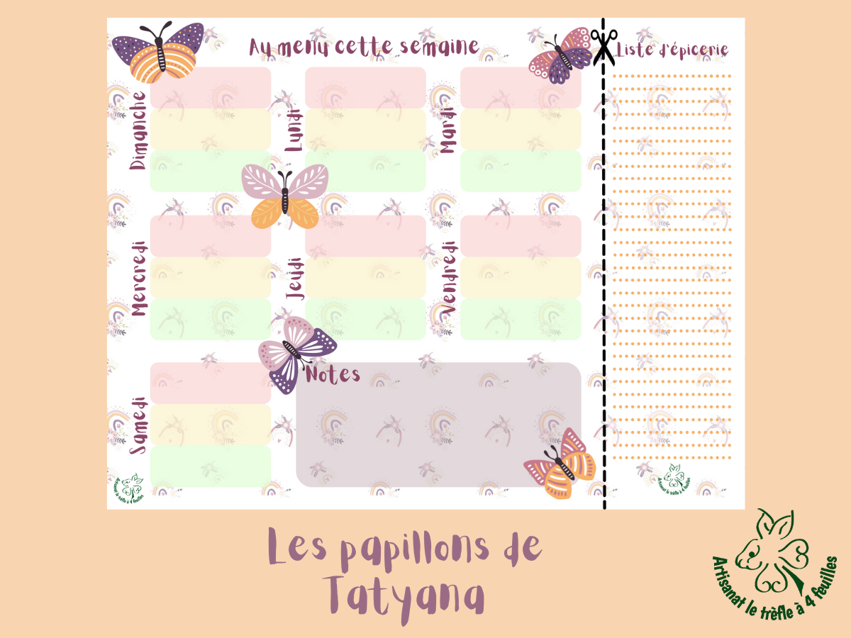Planificateur de menus hebdomadaire