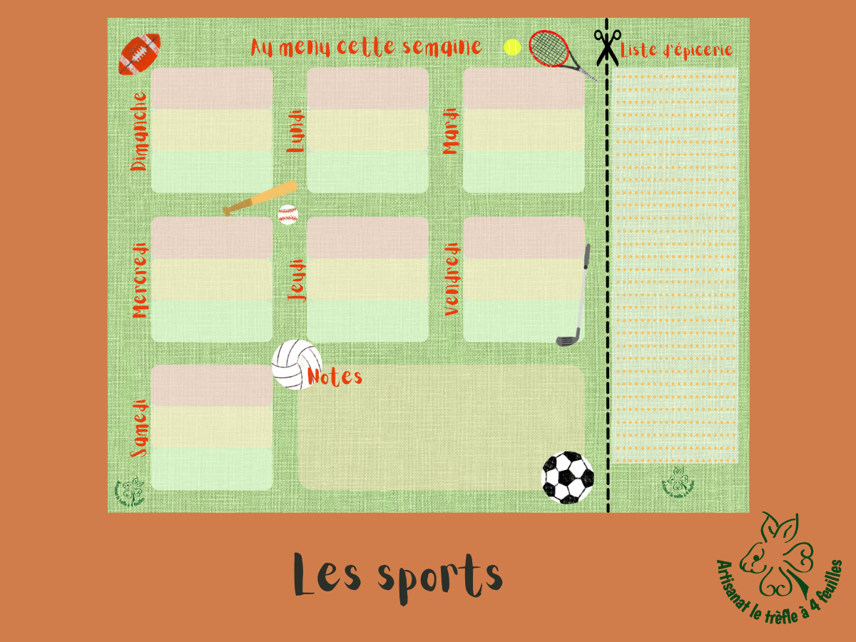 Planificateur de menus hebdomadaire