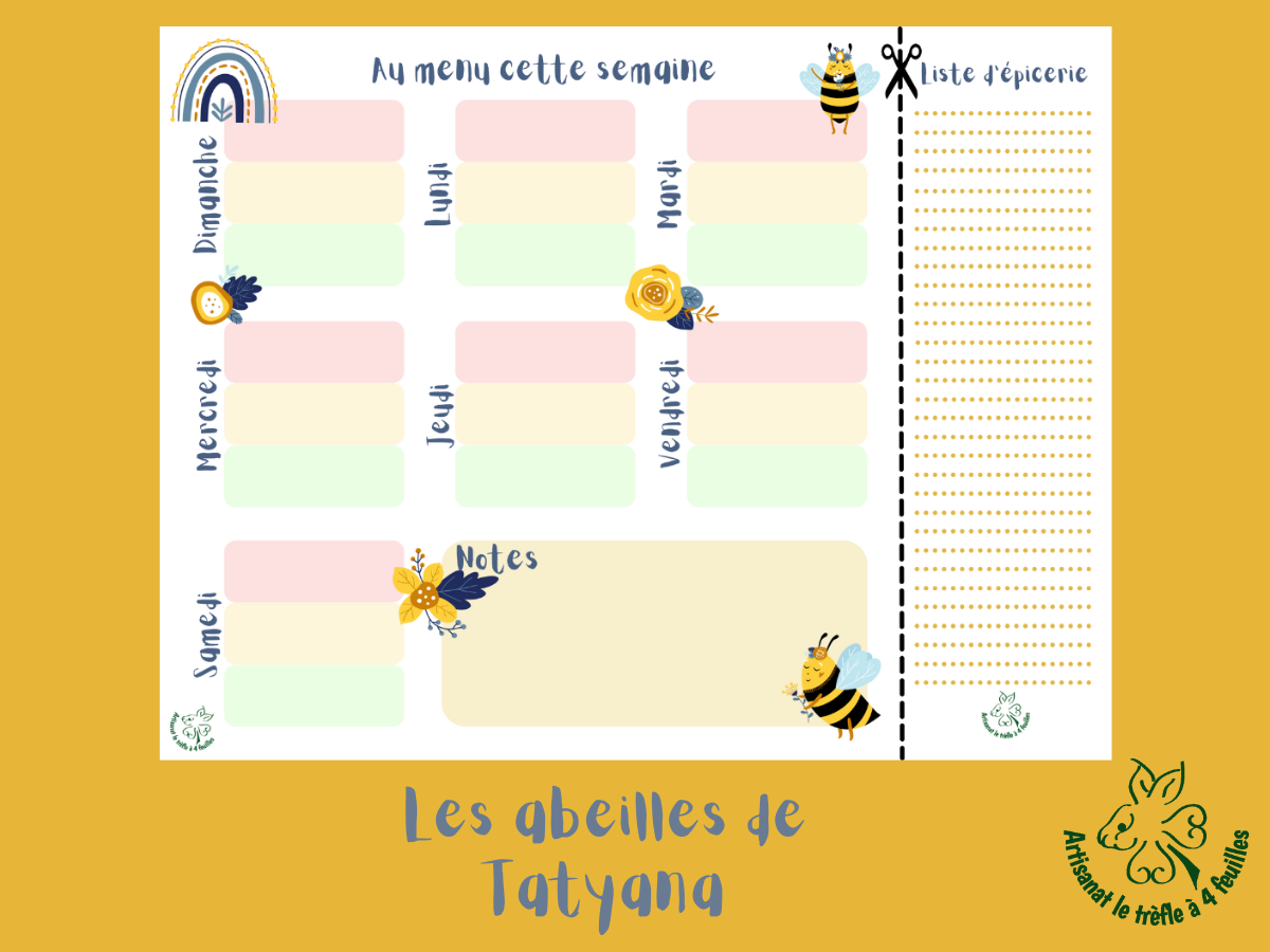 Planificateur de menus hebdomadaire