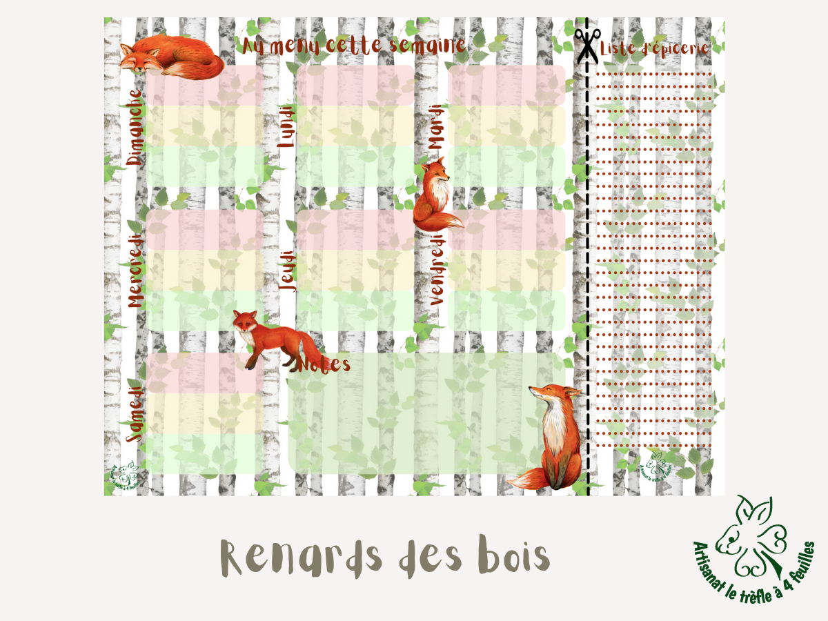 Planificateur de menus hebdomadaire