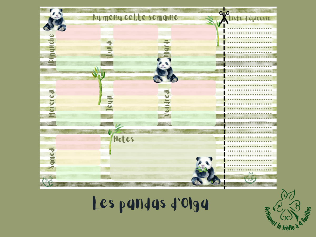 Planificateur de menus hebdomadaire