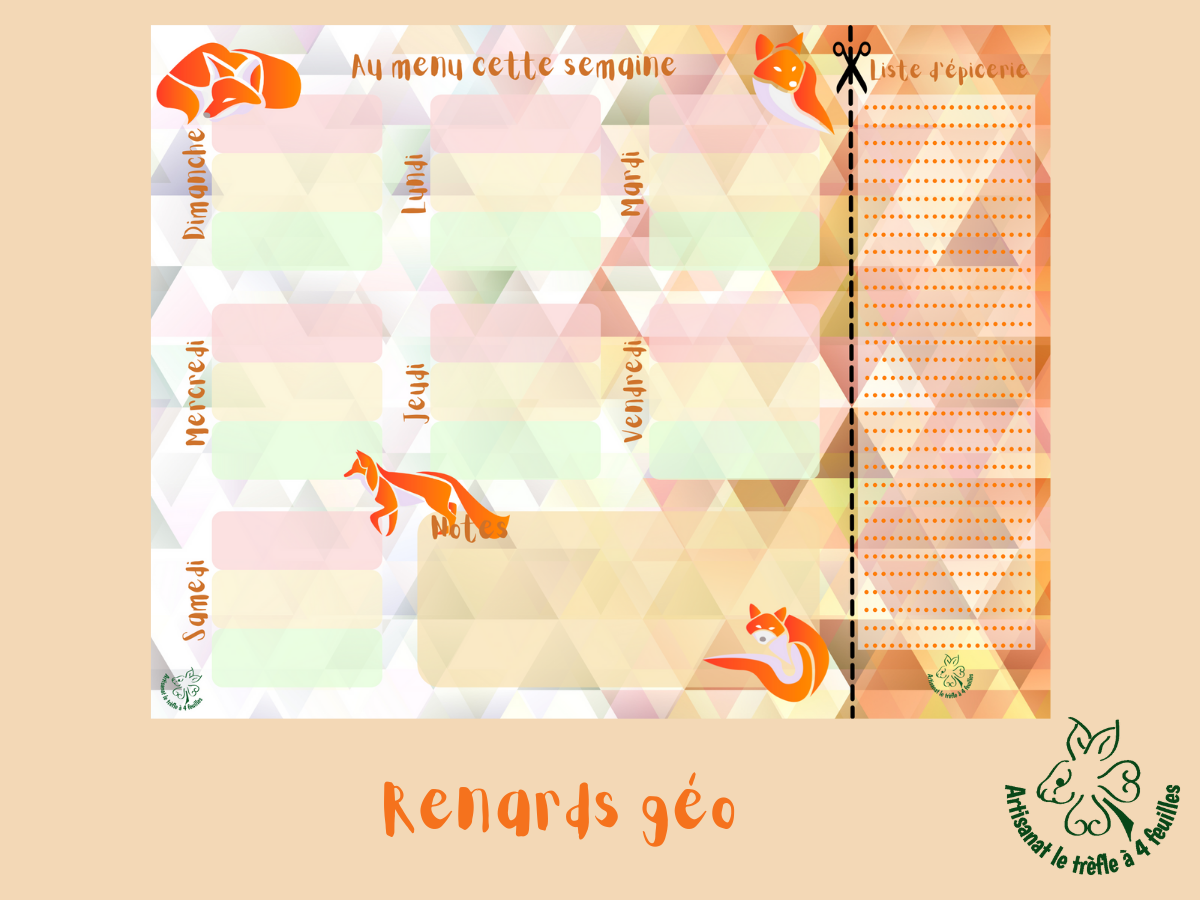Planificateur de menus hebdomadaire