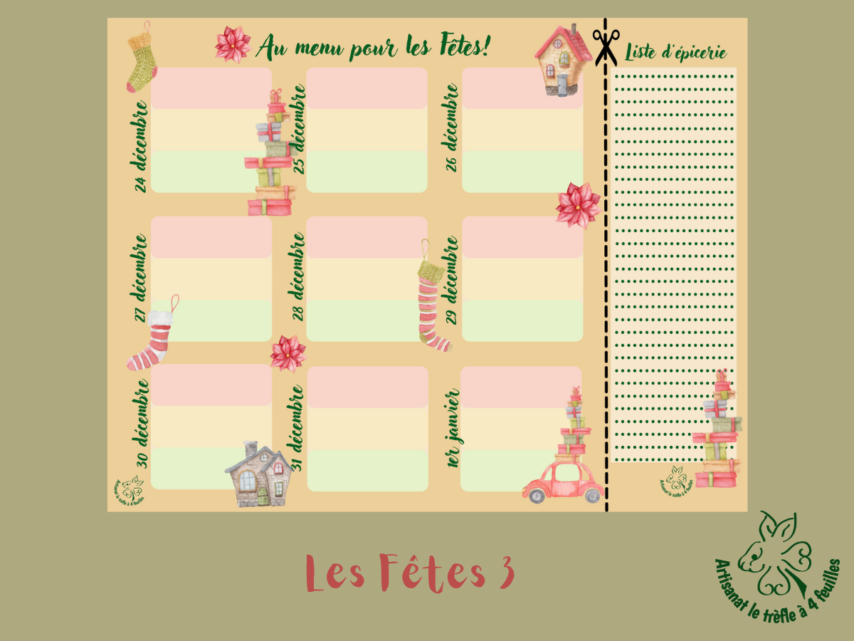 Planificateur de menus hebdomadaire