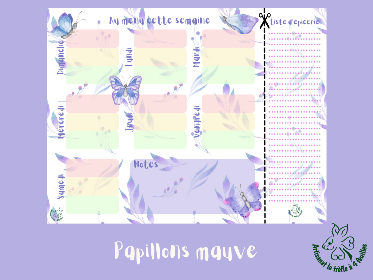 Planificateur de menus hebdomadaire
