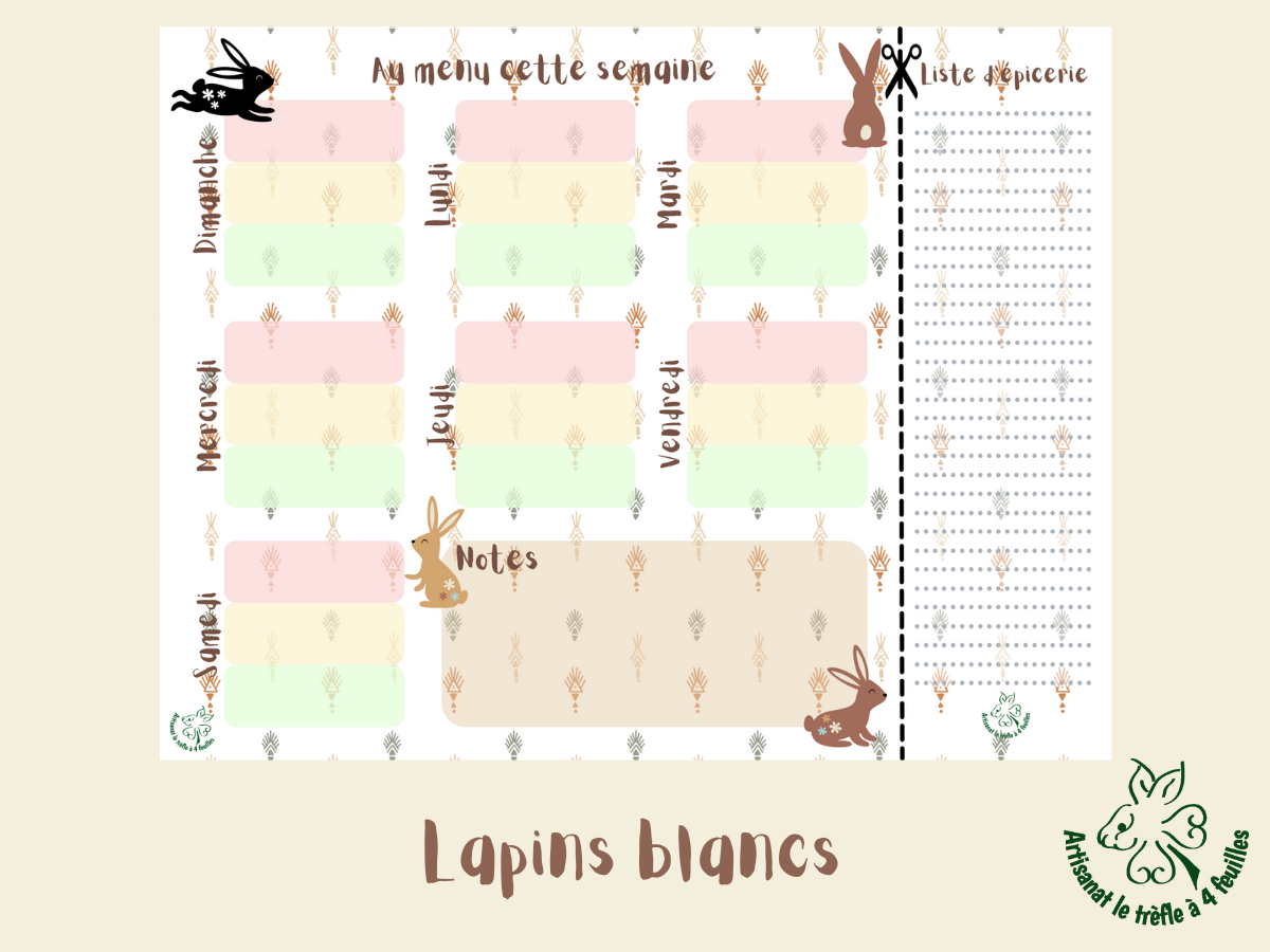 Planificateur de menus hebdomadaire
