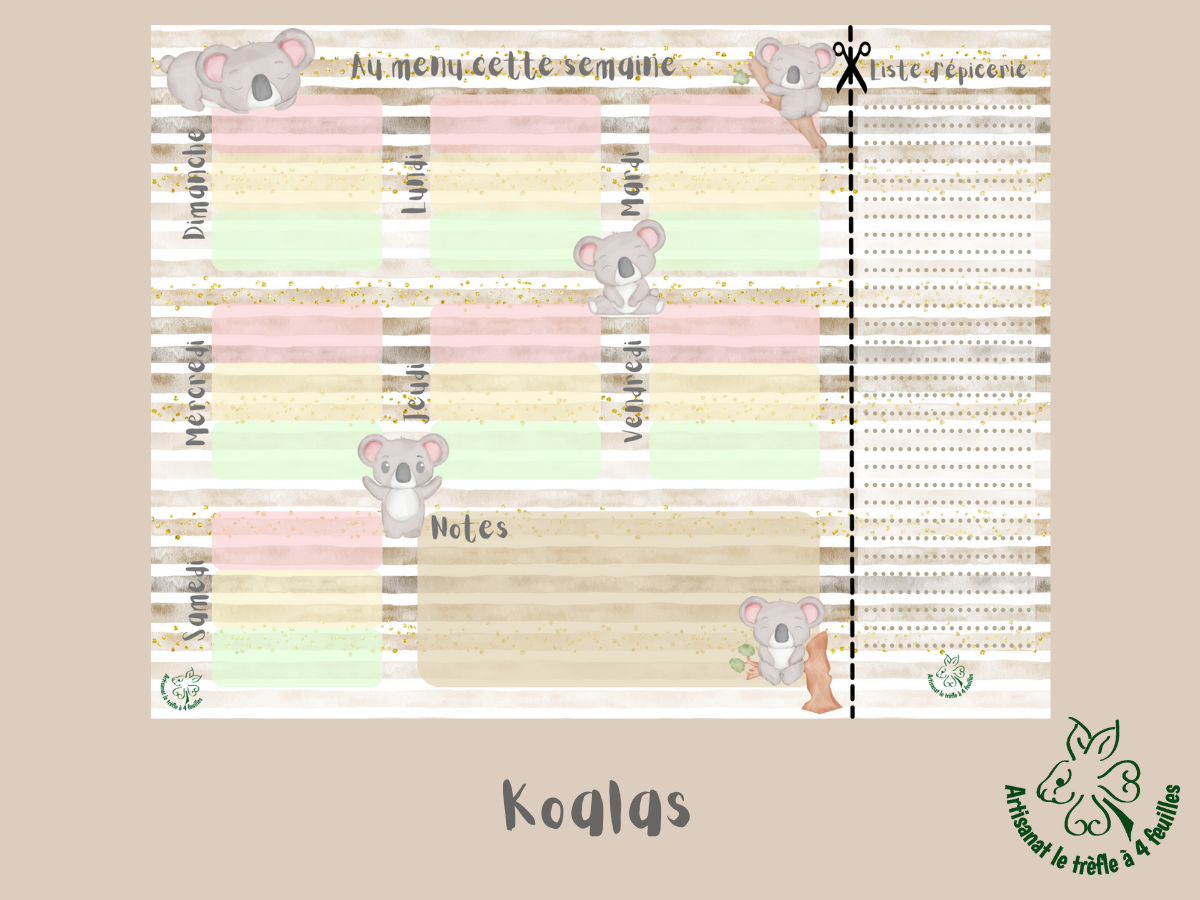 Planificateur de menus hebdomadaire
