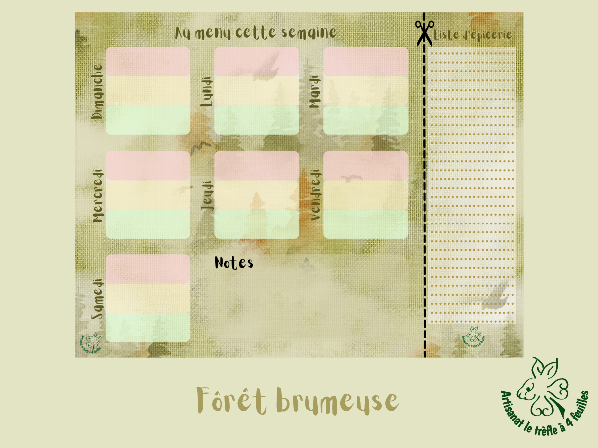 Planificateur de menus hebdomadaire