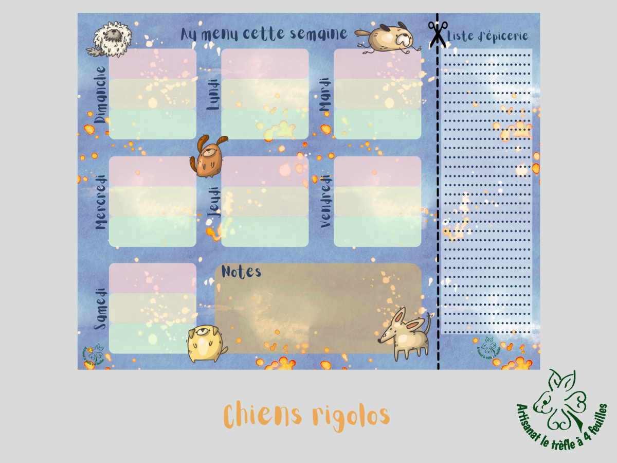 Planificateur de menus hebdomadaire