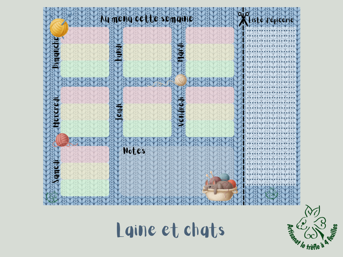 Planificateur de menus hebdomadaire