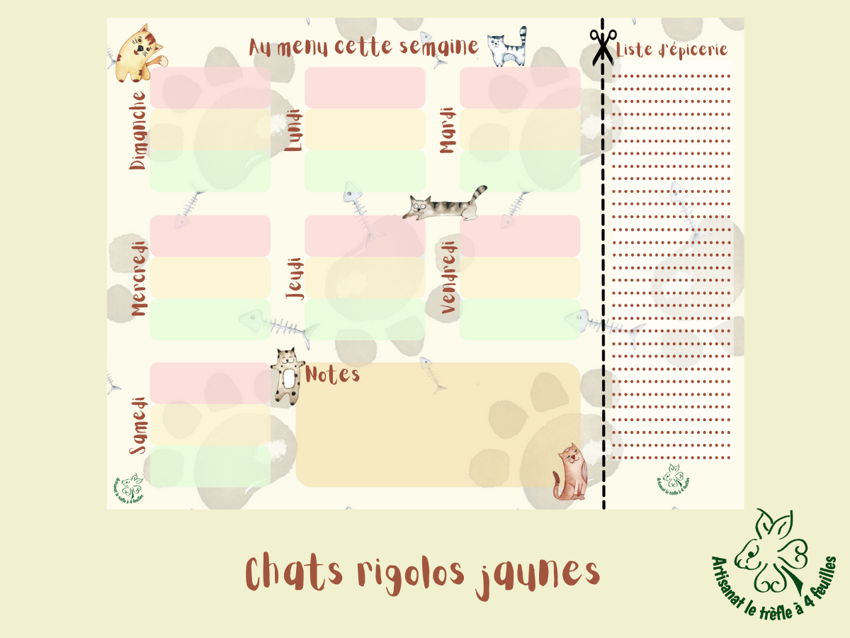 Planificateur de menus hebdomadaire