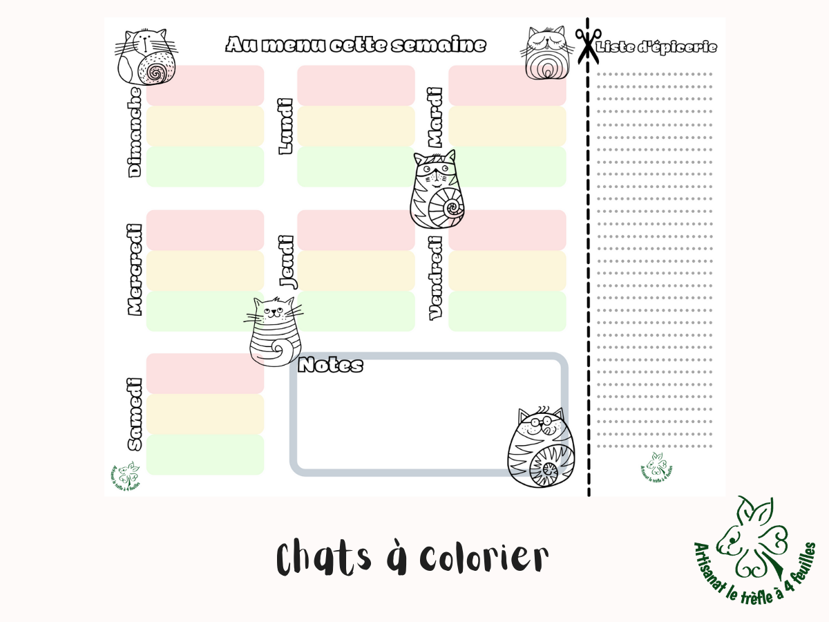 Planificateur de menus hebdomadaire