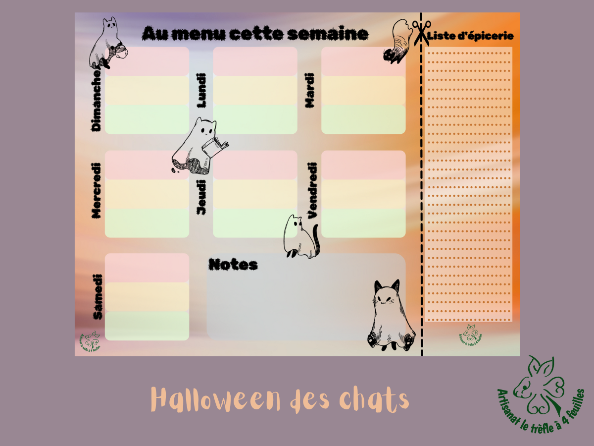 Planificateur de menus hebdomadaire