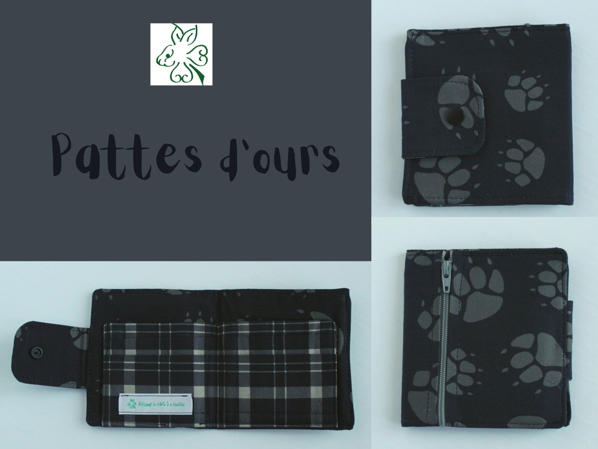 porte-feuille avec patte d'ours